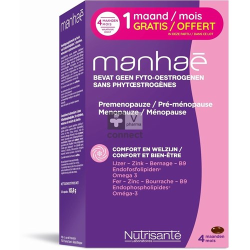 Nutrisante Manhae Menopause 3 Mois + 1 Mois OFFERT 120 Capsules
