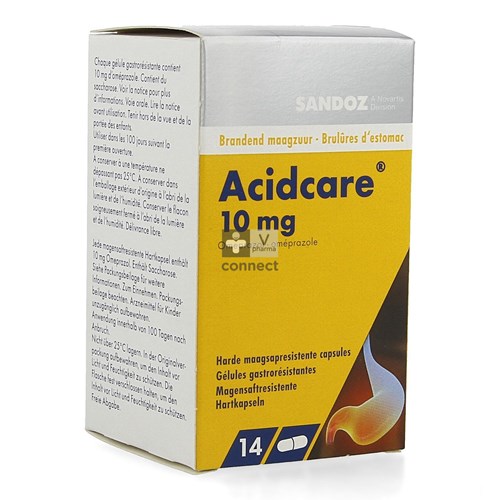 Acidcare Sandoz 10 mg 14 Gélules Gastro Résistantes