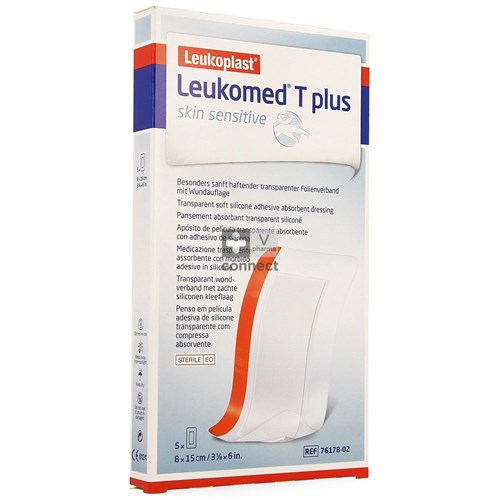 Leukomed T Plus Skin Sens. 8 cm x 15 cm 5 Pièces