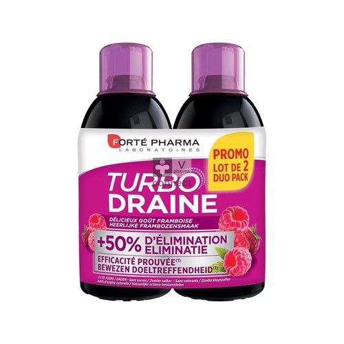 Forte Pharma Turbodraine Framboise Duopack 2 x 500 ml Prix Promo