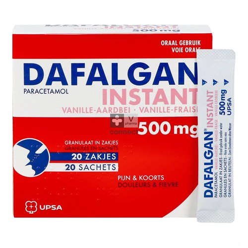 Dafalgan Instant Vanille/Fraise 500 mg 20 Sachets