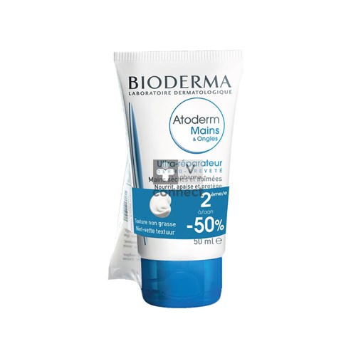 Bioderma Atoderm Crème Mains et Ongles 2 x 50 ml Prix Promo
