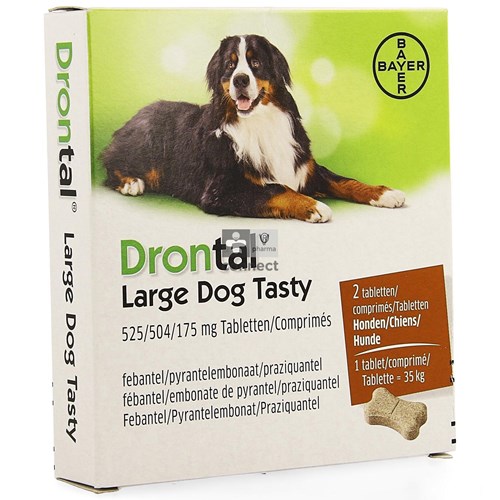 Drontal Large Dog Tasty 2 Comprimés Chiens 35 kg
