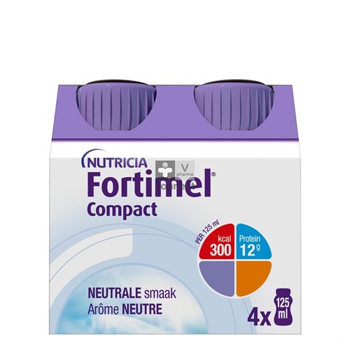 Fortimel Compact Protein Neutre 125 ml 4 Pièces