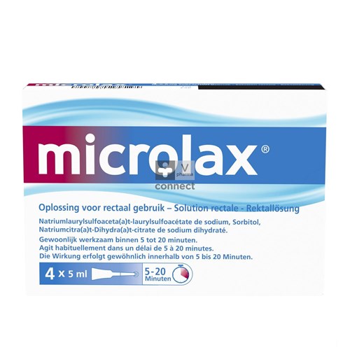 Microlax 5 ml Minilavements 4 Pièces