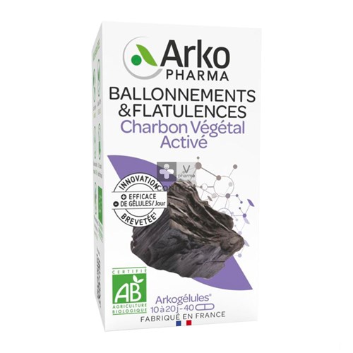 Arko Charbon Végétal Bio 40 Gellules