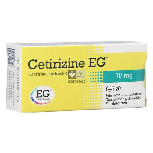 Cetirizine EG 10 mg 20 Comprimés