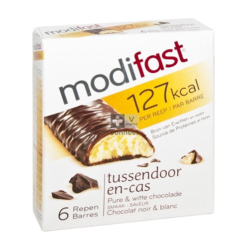 Modifast Barre Chocolat Noir/Blanc 6 X 31 gr