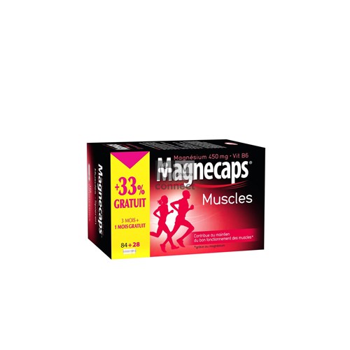 Magnecaps Muscles 84 Capsules + 28 Capsules Gratuites Prix Promo