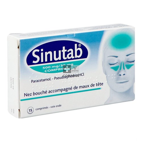 Sinutab 500 / 30 mg 15 Comprimés