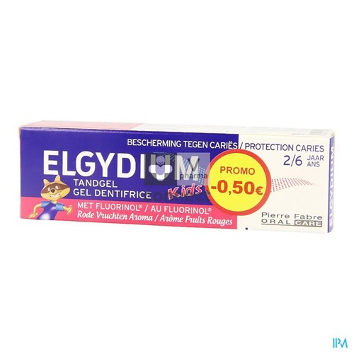 Elgydium Kids Dentifrice Fruits Rouges 2-6 ans 50 ml Prix Promo