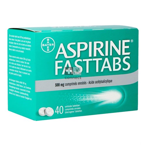 Aspirine Fasttabs 500 mg 40 Comprimés