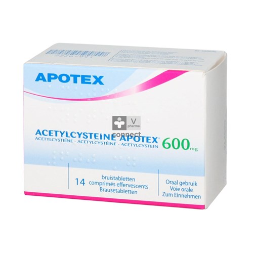 Acetylcysteine Apotex 600 mg 14 Comprimes Effervescents