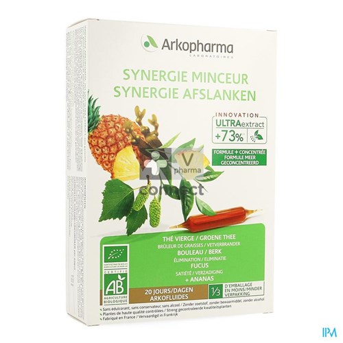 Arkofluide Synergie Minceur Bio 20 Ampoules