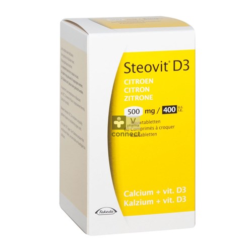 Steovit D3 500 mg/ 400 UI 60 Comprimés Gout Citron
