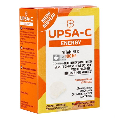 Upsa C Energy 1000 Mg 20 Comprimés à Croquer