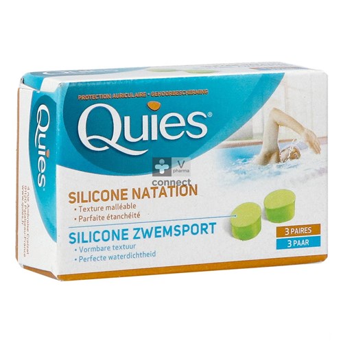 Quies Protection Auditive Silicone Natation Maxi 3 Paires