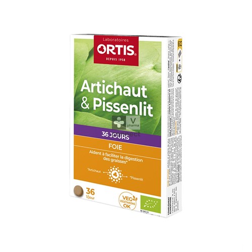 Ortis Artichaut Pissenlit Bio 2X18 Comprimés