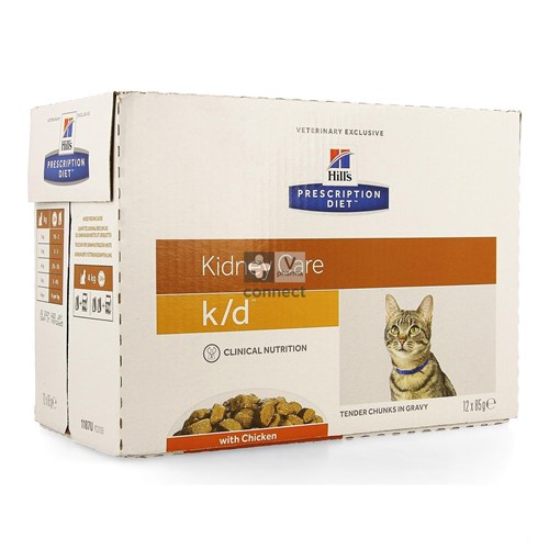Hills Prescription Diet K/D Feline 12 Sachets Repas Poulet