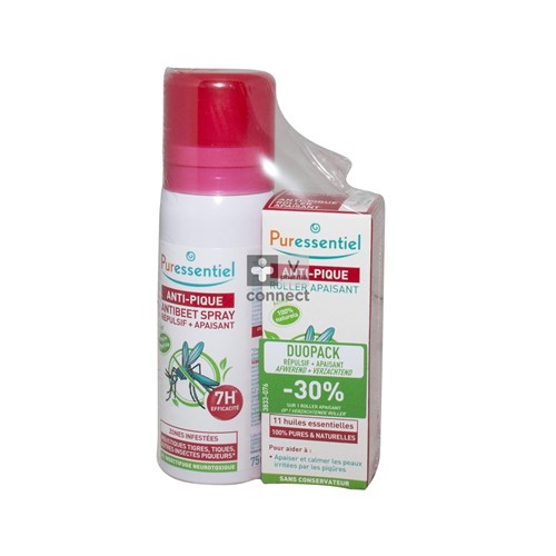 Puressentiel Antibeet Spray 75 ml + Roller 5 ml Promoprijs