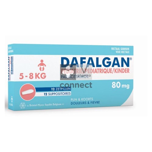 Dafalgan 80 mg Nourrissons 12 Suppositoires