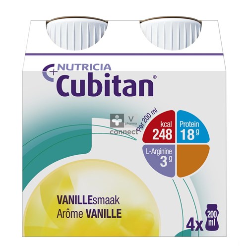 Cubitan Vanille 200 ml 4 stuks