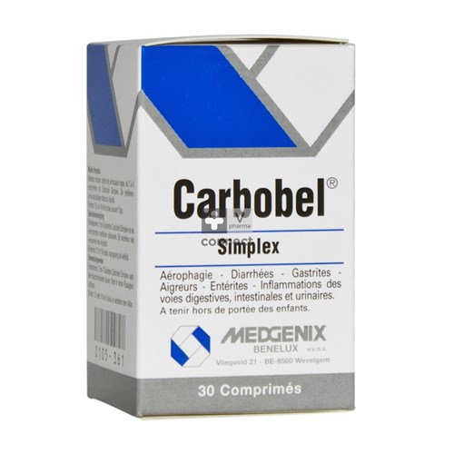Carbobel Simplex 30 tabletten