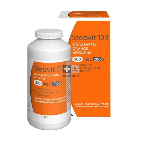 Steovit D3 500 mg/ 200 UI 180 Comprimés à Croquer Gout Orange