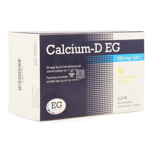 Calcium-D EG 500 mg/400UI 90 Comprimés A Croquer