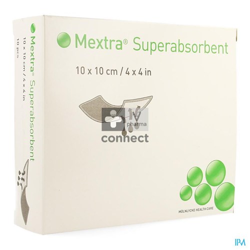 Mextra Superabsorbent 10 cm x 10 cm 10 Pièces