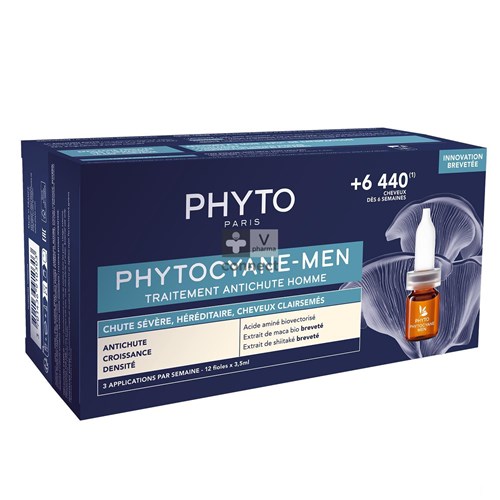 Phytocyane Men Trait. Chute Progr. Fioles 12x3,5ml