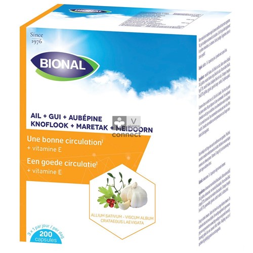 Bional Ail + Gui + Aubepine + Vitamine E 200 Capsules