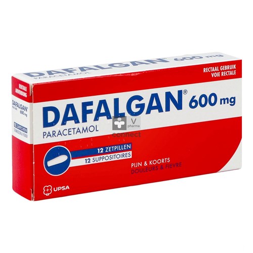 Dafalgan 600 mg Adultes 12 Suppositoires