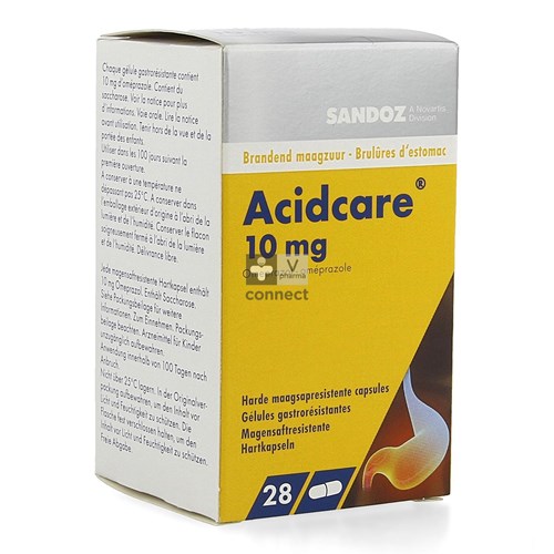Acidcare Sandoz 10 mg 28 Gélules Gastro Résistantes