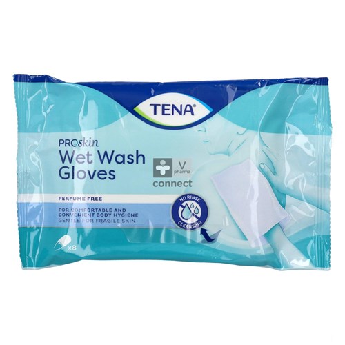 Tena Wet Wash Gloves Sans Parfum 8 pièces