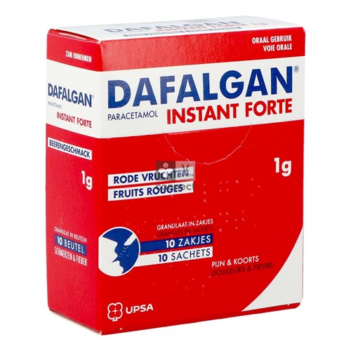 Dafalgan Instant Forte 1 g Fruits Rouge 10 Sachets