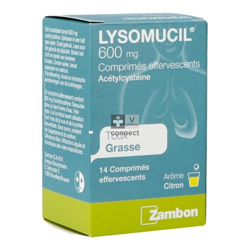 Lysomucil 600 mg 14 Comprimés Effervescents