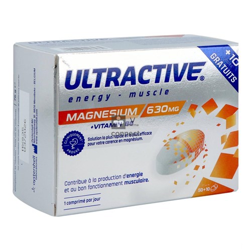 Ultractive Magnesium 630mg Comp 60