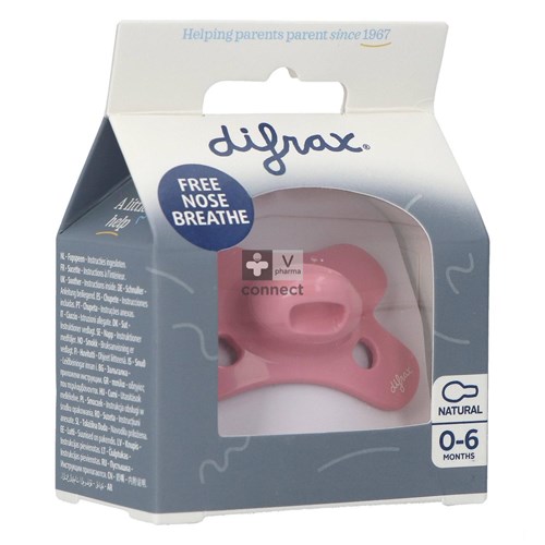 Difrax Sucette 0-6 Natural Raspberry