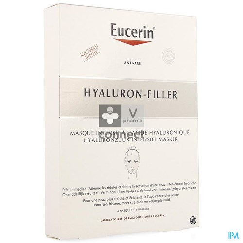 Eucerin Hyaluron Filler Masque Intensif Acide Hyaluronique 4 Pièces