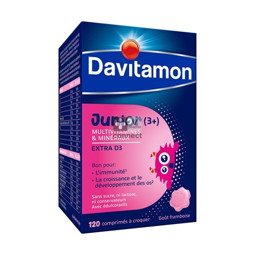 Davitamon Junior Framboos 120 tabletten
