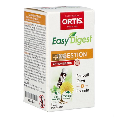 Ortis Easydigest Shot 4 X 15 ml