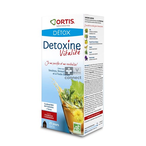 Ortis Detoxine Vitalite Framb.veenbes Fuc.bio250ml