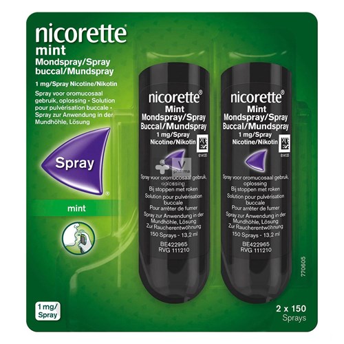 Nicorette Freshmint Spray Buccal 2 x 150 Sprays
