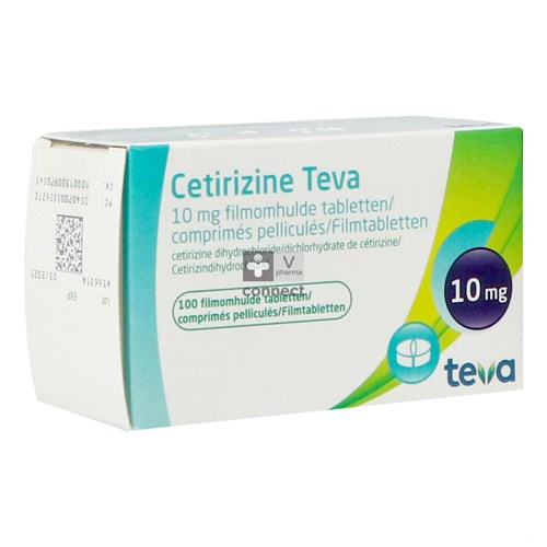 Cetirizine Teva 10 mg 100 Comprimés