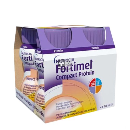 Fortimel Compact Protein Pêche/Mangue 125 ml 4 Pièces