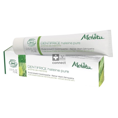 Melvita Toothpaste Fresh Breath Organic Mint 75ml