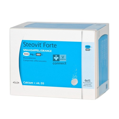 Steovit Forte 1000 mg/ 880 UI 90 Comprimés Effervescents Gout Orange