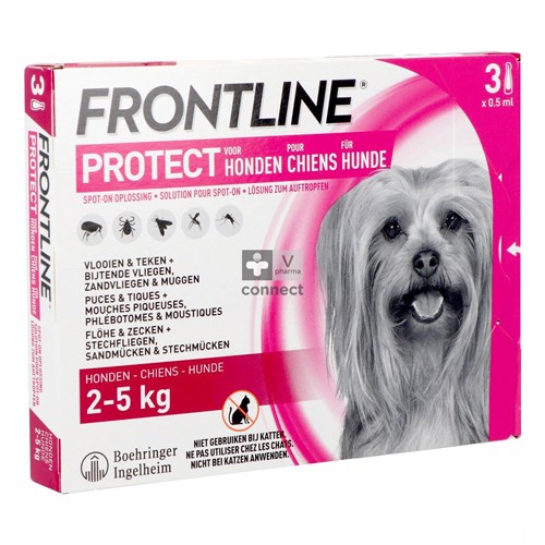 Frontline Protect Spot On Sol Chien 2-5Kg  3 Pipettes
