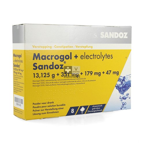 Macrogol + Electrolytes Sandoz Gout Citron 8 Sachets